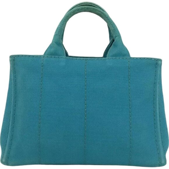 528295AY (L4) Prada Hand Bag Blue Canvas - Picture 2 of 13